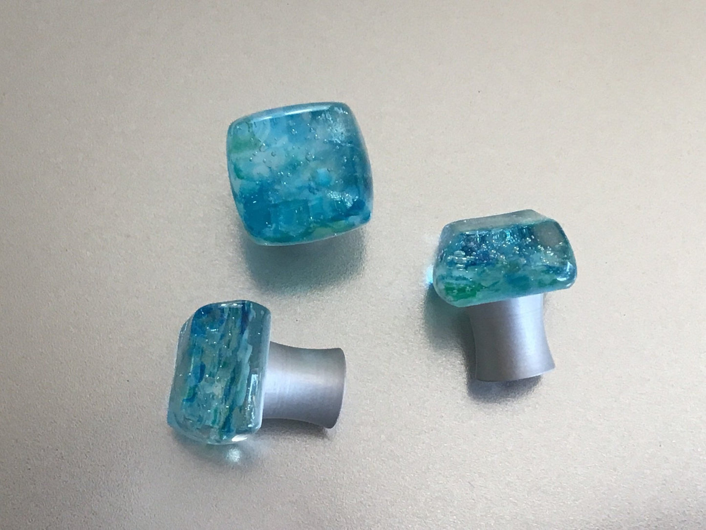 Carribean Mist - Small Size - Custom Glass Knob - Ann Ivory Studios