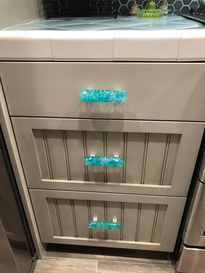 Caribbean Mist - Custom Glass Cabinet Pull