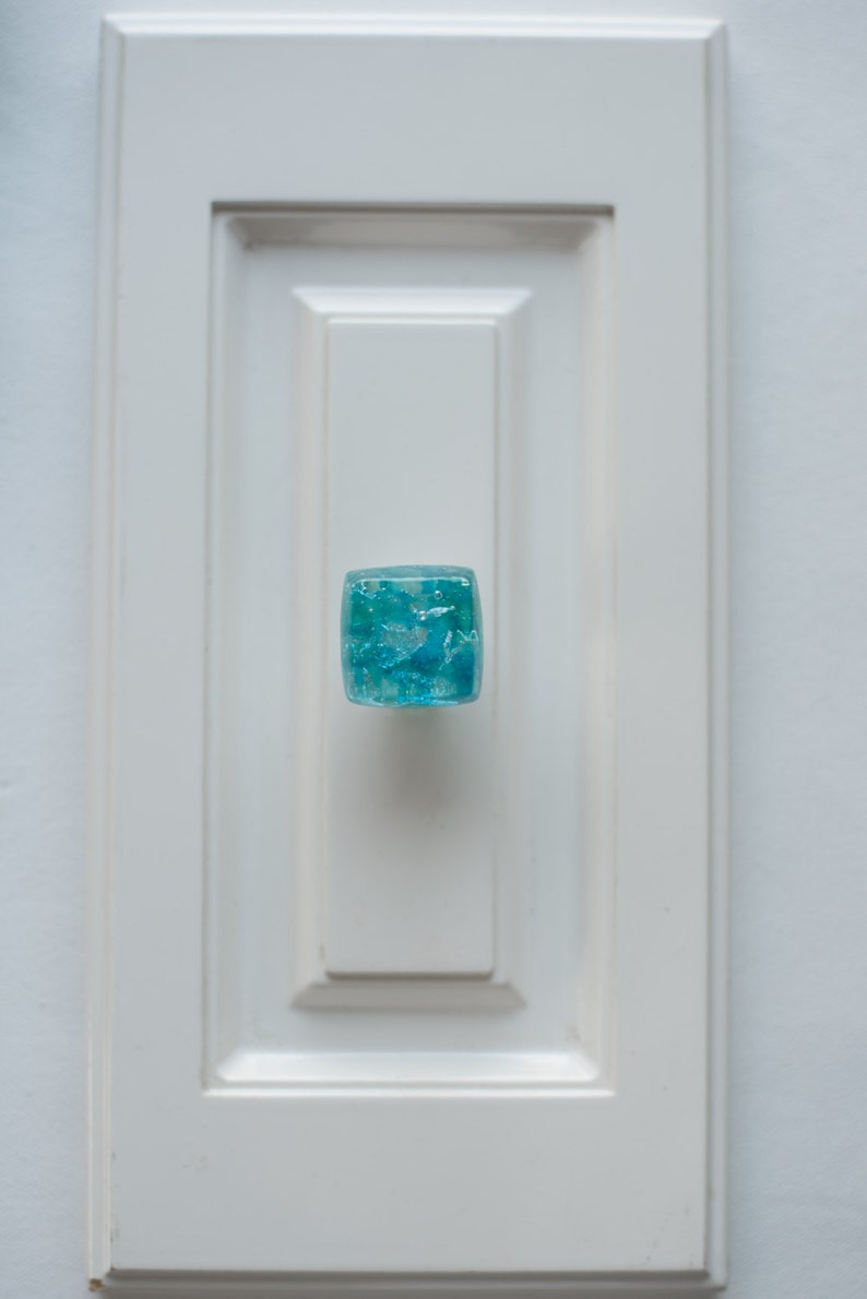 Caribbean Mist - Custom Glass Cabinet Knob