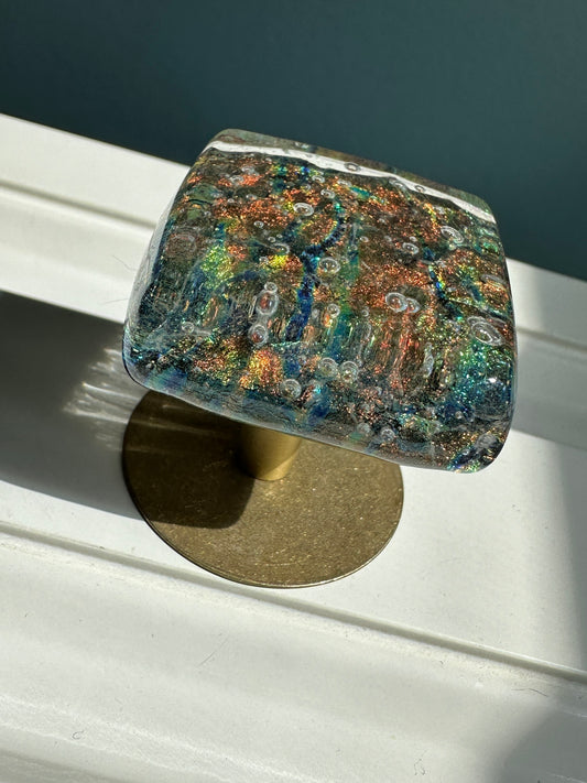 Copper-Gold Dazzlers -Custom Glass Cabinet Knobs