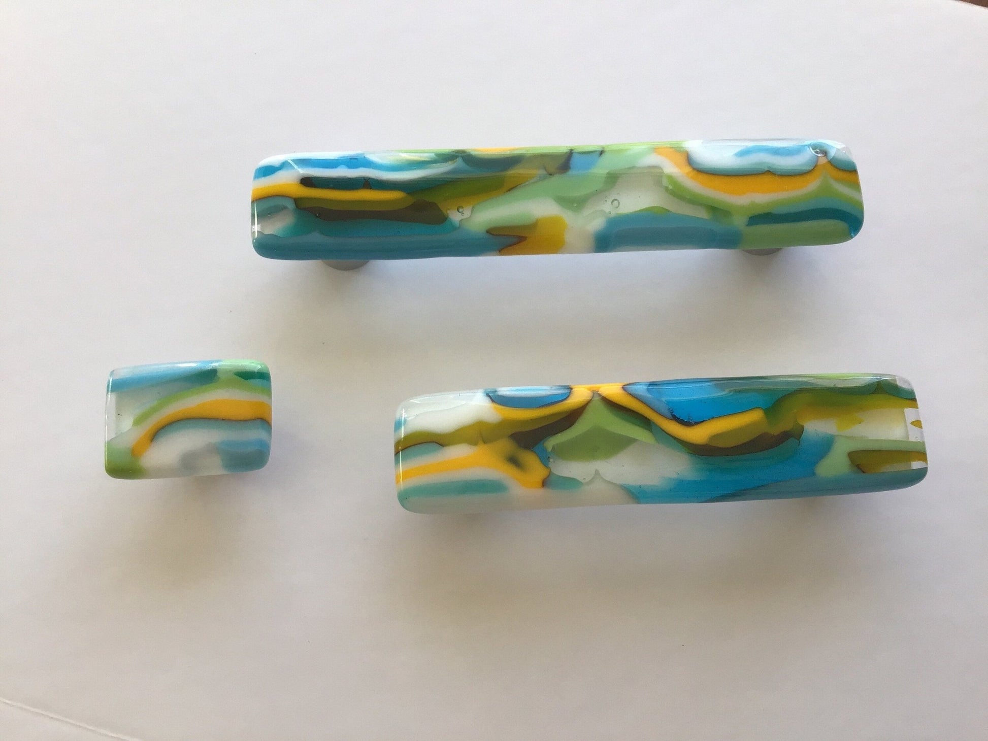 Festival - Custom Glass Cabinet Knob and Pull - Ann Ivory Studios