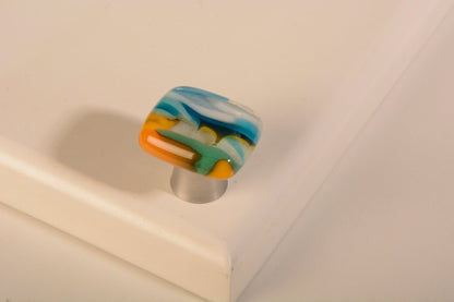 Festival - Custom Glass Cabinet Knob and Pull - Ann Ivory Studios
