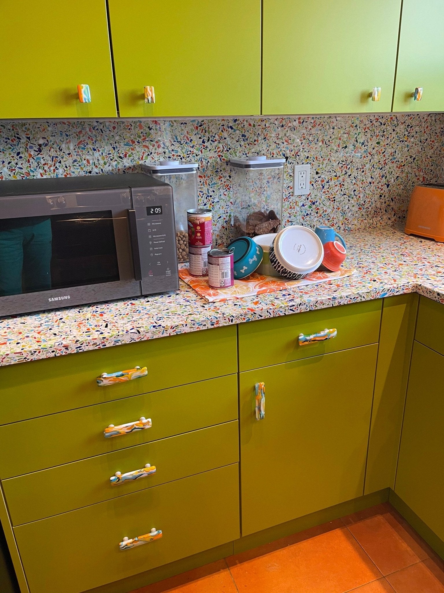 Festival - Custom Glass Cabinet Knob and Pull - Ann Ivory Studios