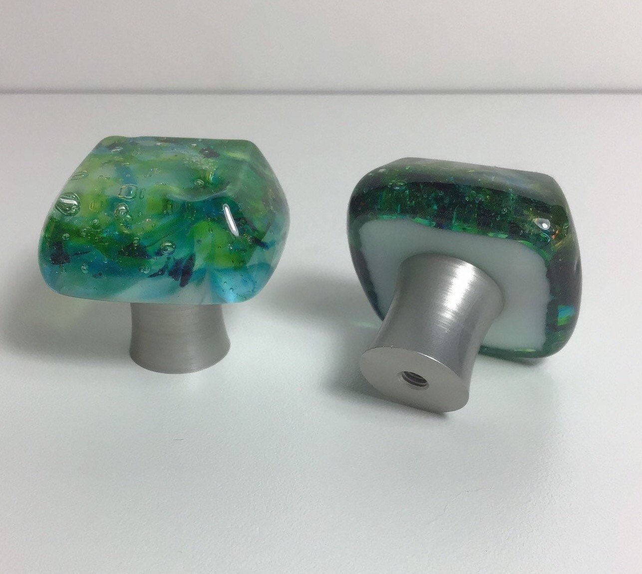 Forest Stream - Custom Glass Cabinet Knob - Ann Ivory Studios