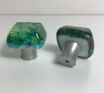 Forest Stream - Custom Glass Cabinet Knob - Ann Ivory Studios