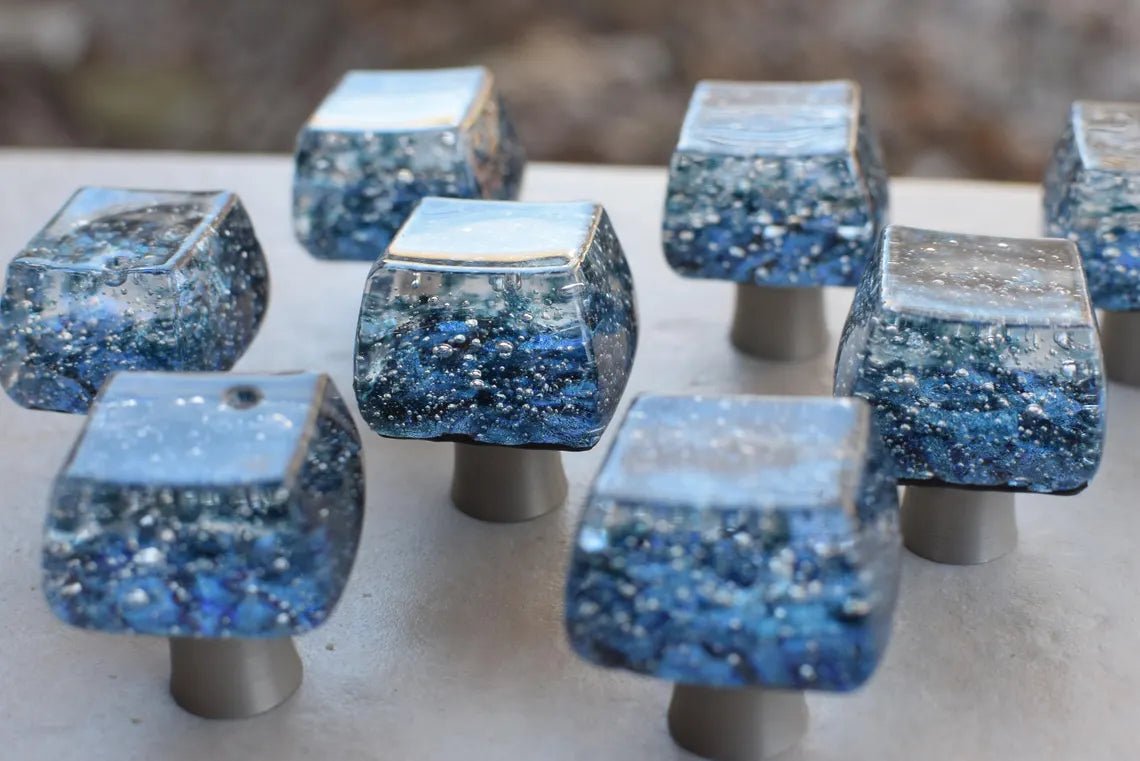 Glacier Bay - Custom Glass Cabinet Knob - Ann Ivory Studios