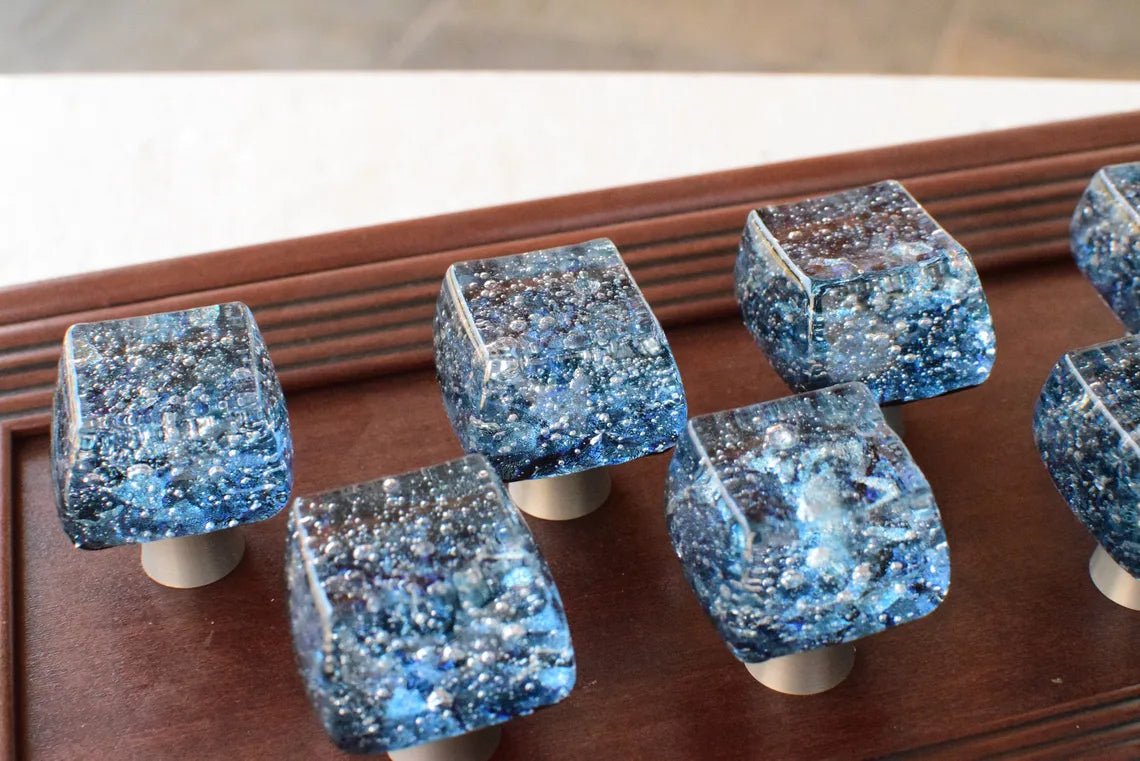 Glacier Bay - Custom Glass Cabinet Knob - Ann Ivory Studios