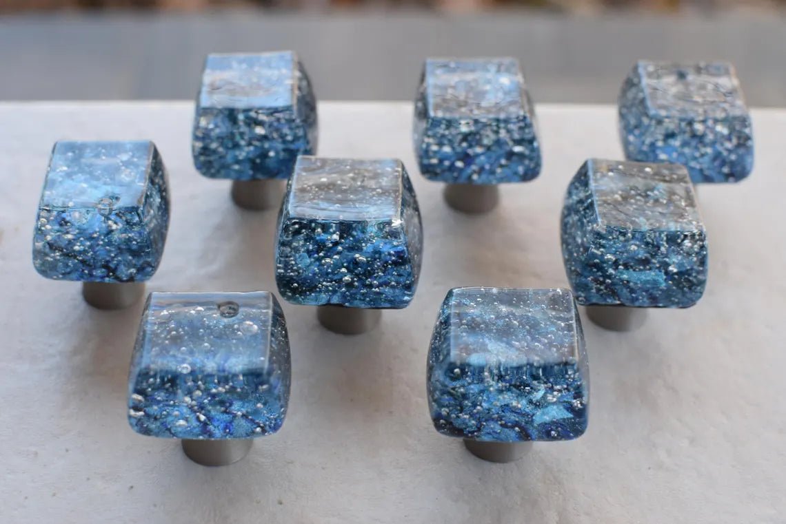 Glacier Bay - Custom Glass Cabinet Knob - Ann Ivory Studios