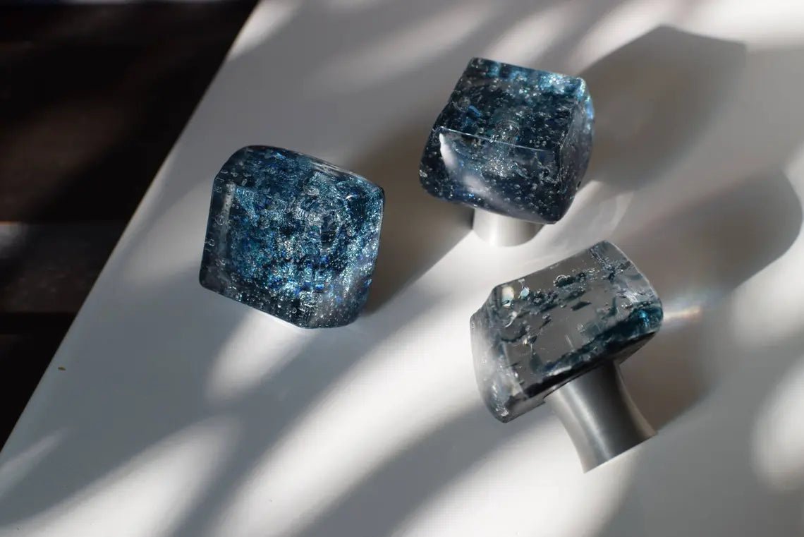 Glacier Bay - Custom Glass Cabinet Knob - Ann Ivory Studios
