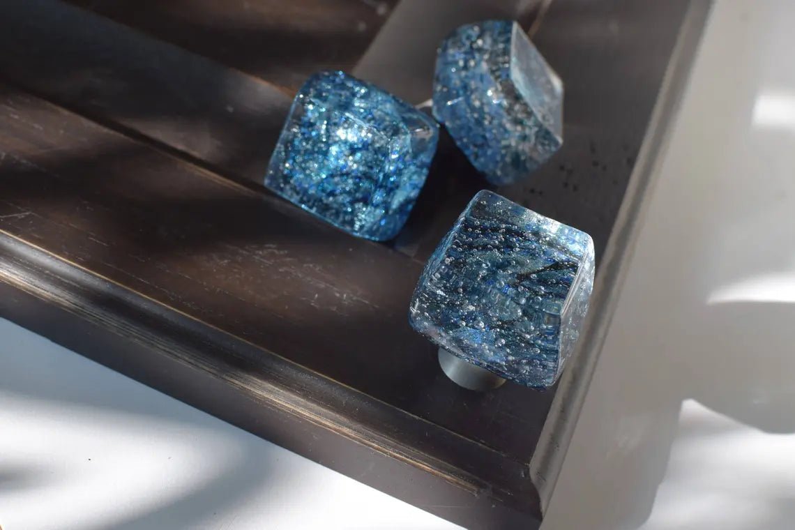 Glacier Bay - Custom Glass Cabinet Knob - Ann Ivory Studios
