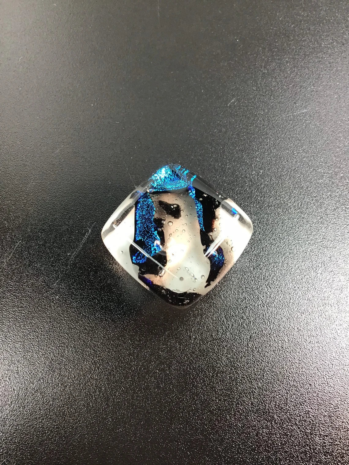 Black Ice - Peacock Blue - Custom Glass Cabinet Knob