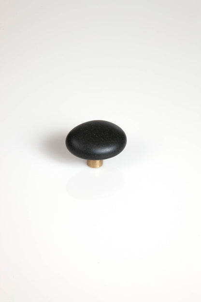 Natural Mountain Midnight Stone - Brass Base - Custom Stone Cabinet Knob