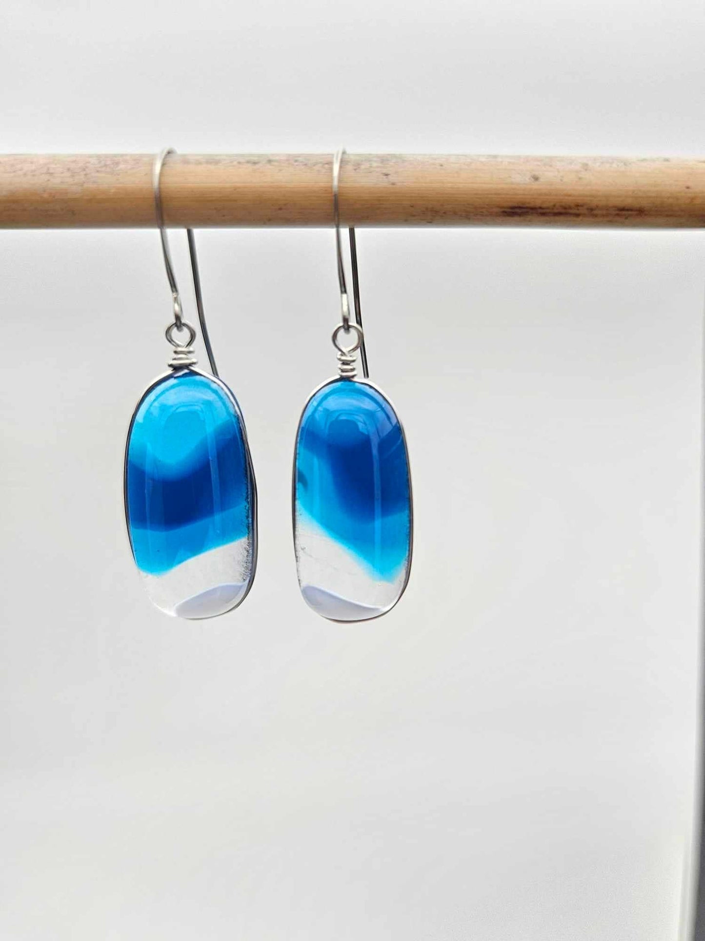 Ocean Inspired Earrings - Handmade Fused Glass Jewelry - Made in Michigan - Seascapes Collection