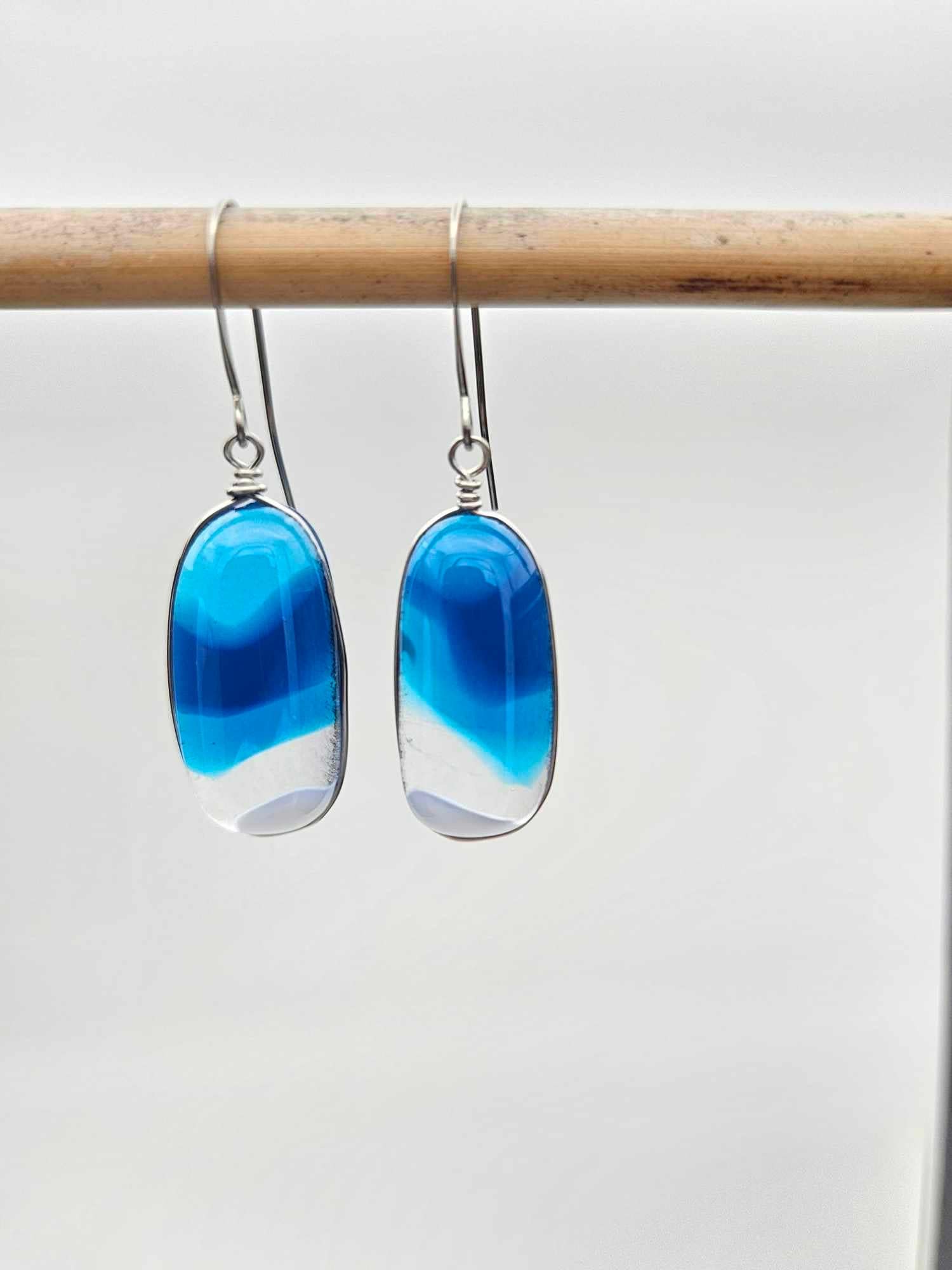 Ocean Inspired Earrings - Handmade Fused Glass Jewelry - Made in Michigan - Seascapes Collection