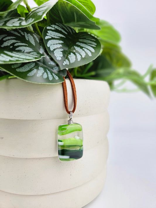 Fused Glass Pendant - Raingarden Collection - Handmade Jewelry Made in Michigan