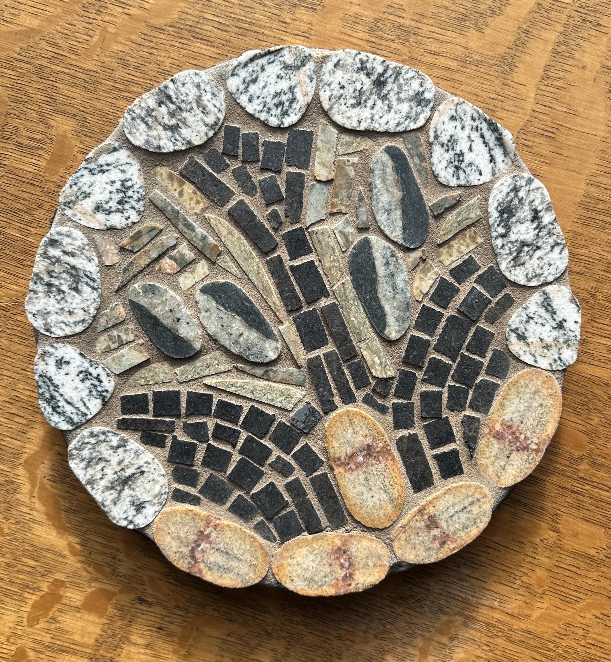 Handcut Natural Stone Mosaic Trivet, Made in USA