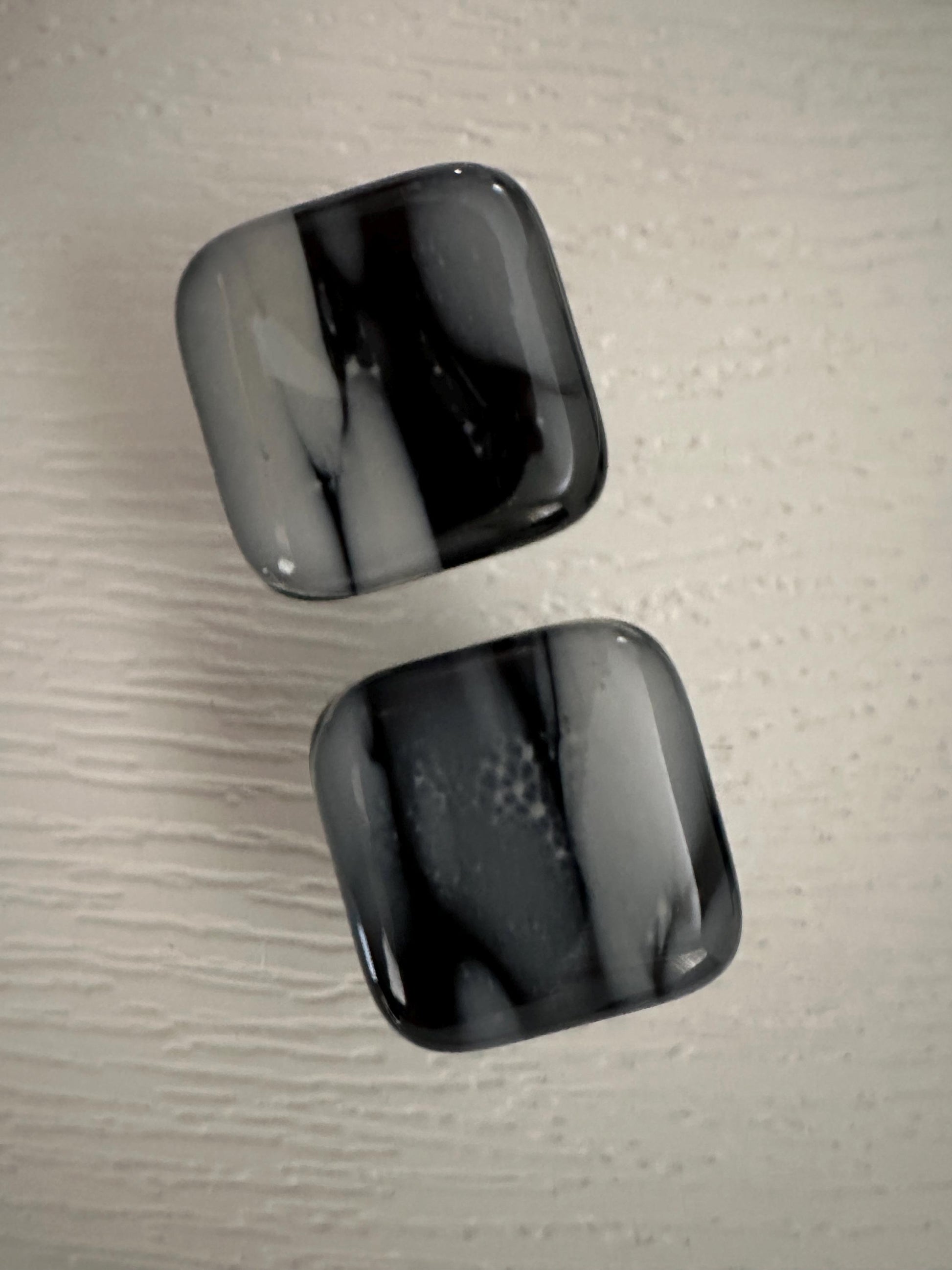 Wisps of Fog on Black Glass, made in USA custom cabinet knobs