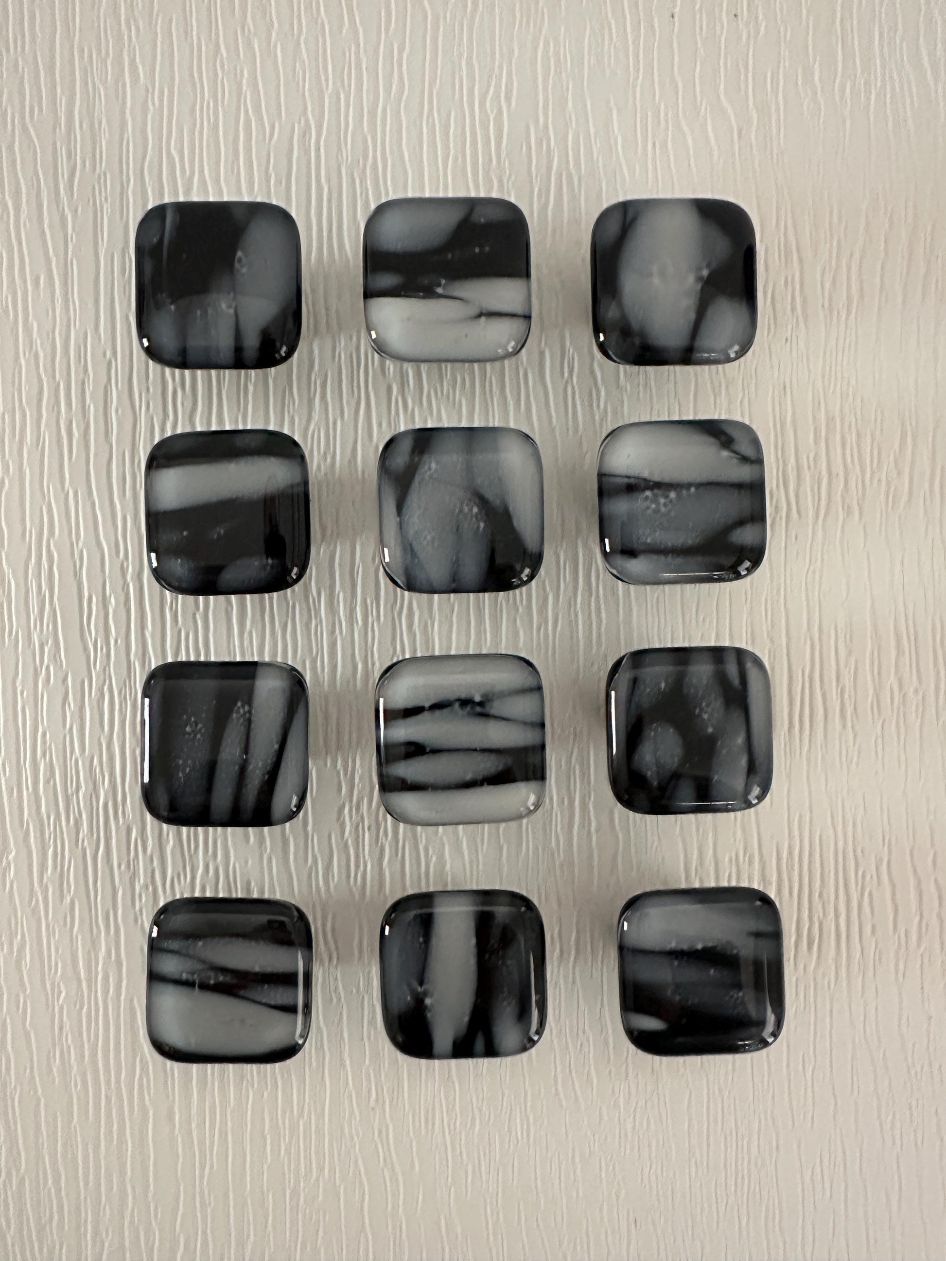 Wisps of Fog on Black Glass, made in USA custom cabinet knobs