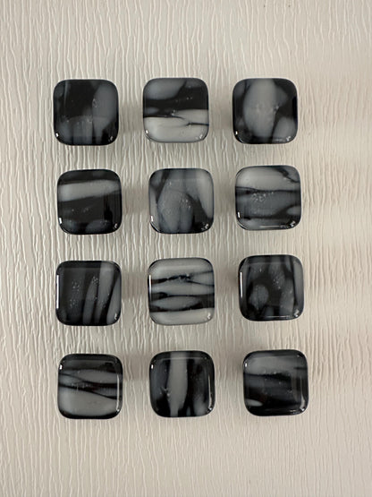 Wisps of Fog on Black Glass, made in USA custom cabinet knobs