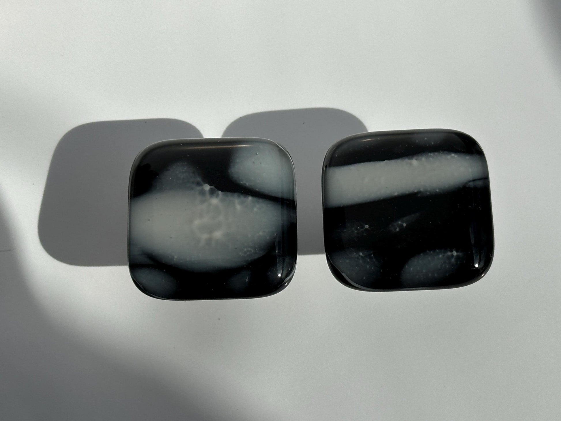 Wisps of Fog on Black Glass, made in USA custom cabinet knobs