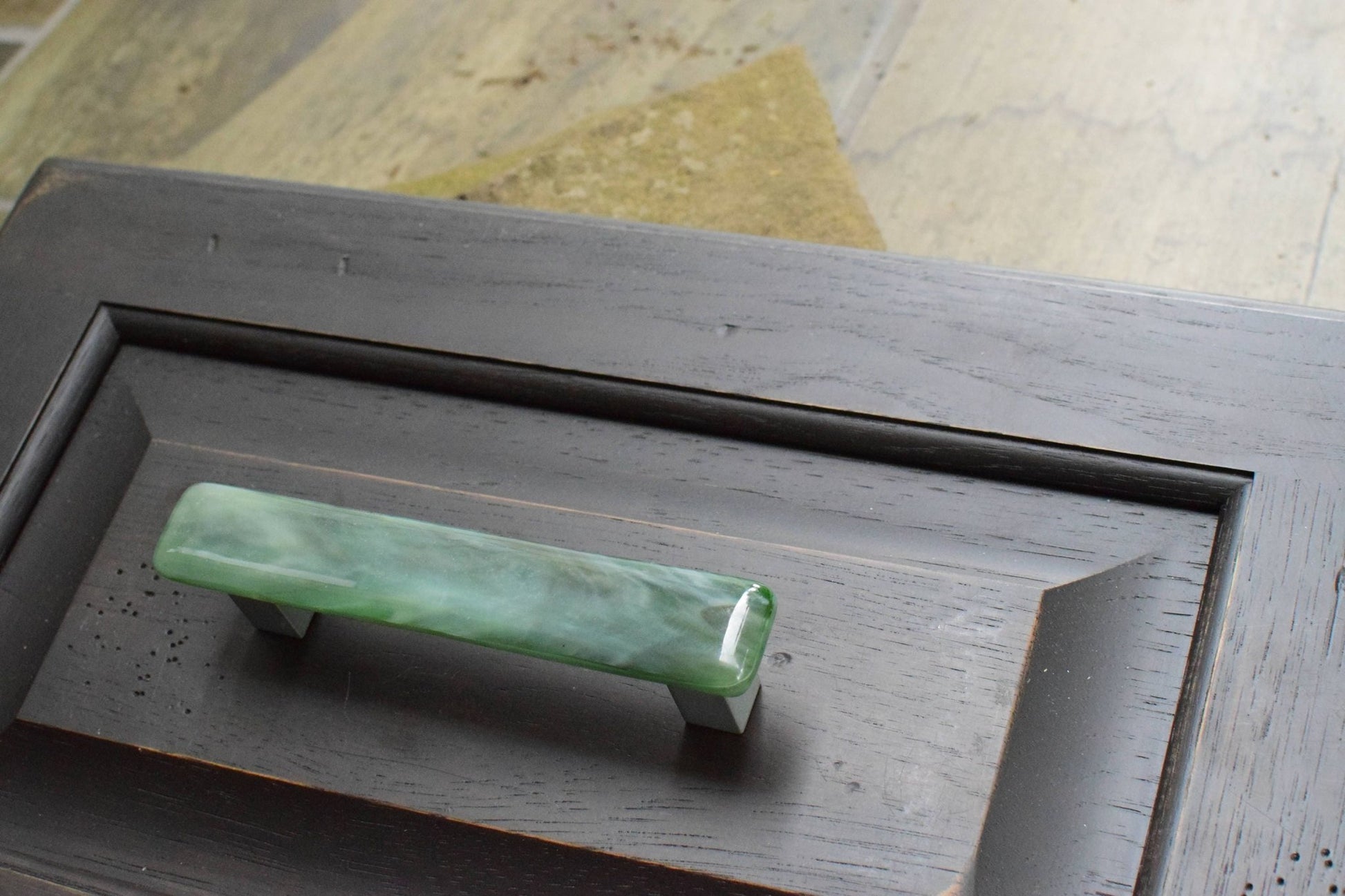 Irish Mist - Custom Glass Cabinet Knob and Pull - Ann Ivory Studios