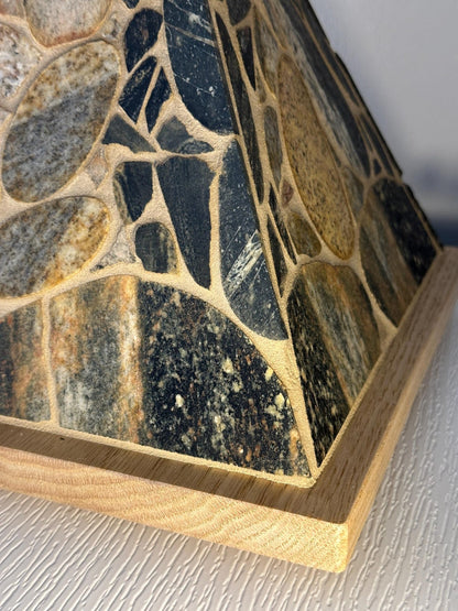 Michigan Stone Lamp with White Oak - Ann Ivory Studios