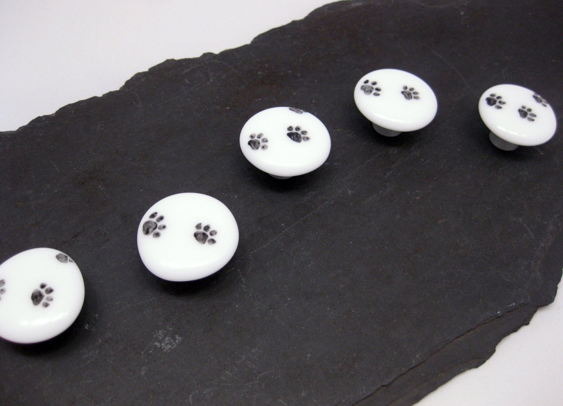 Paw Print - Custom Glass Cabinet Knob - Ann Ivory Studios