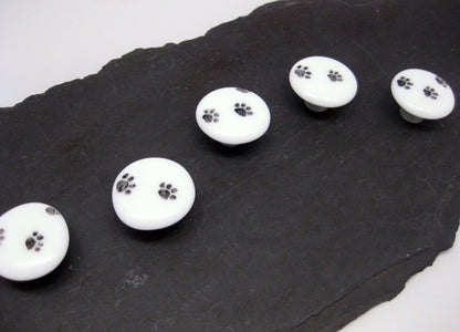 Paw Print - Custom Glass Cabinet Knob - Ann Ivory Studios