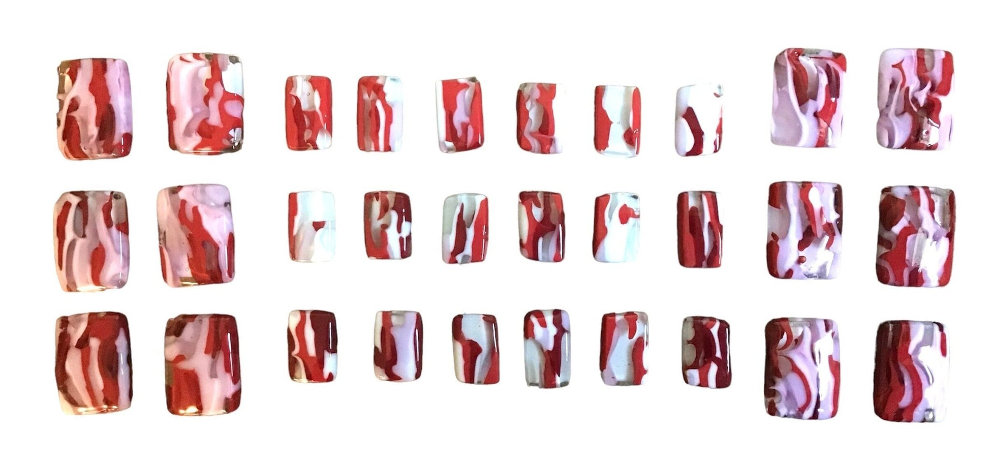 Peppermint Candy Knob: Red, white and pink cabinet knobs - Ann Ivory Studios