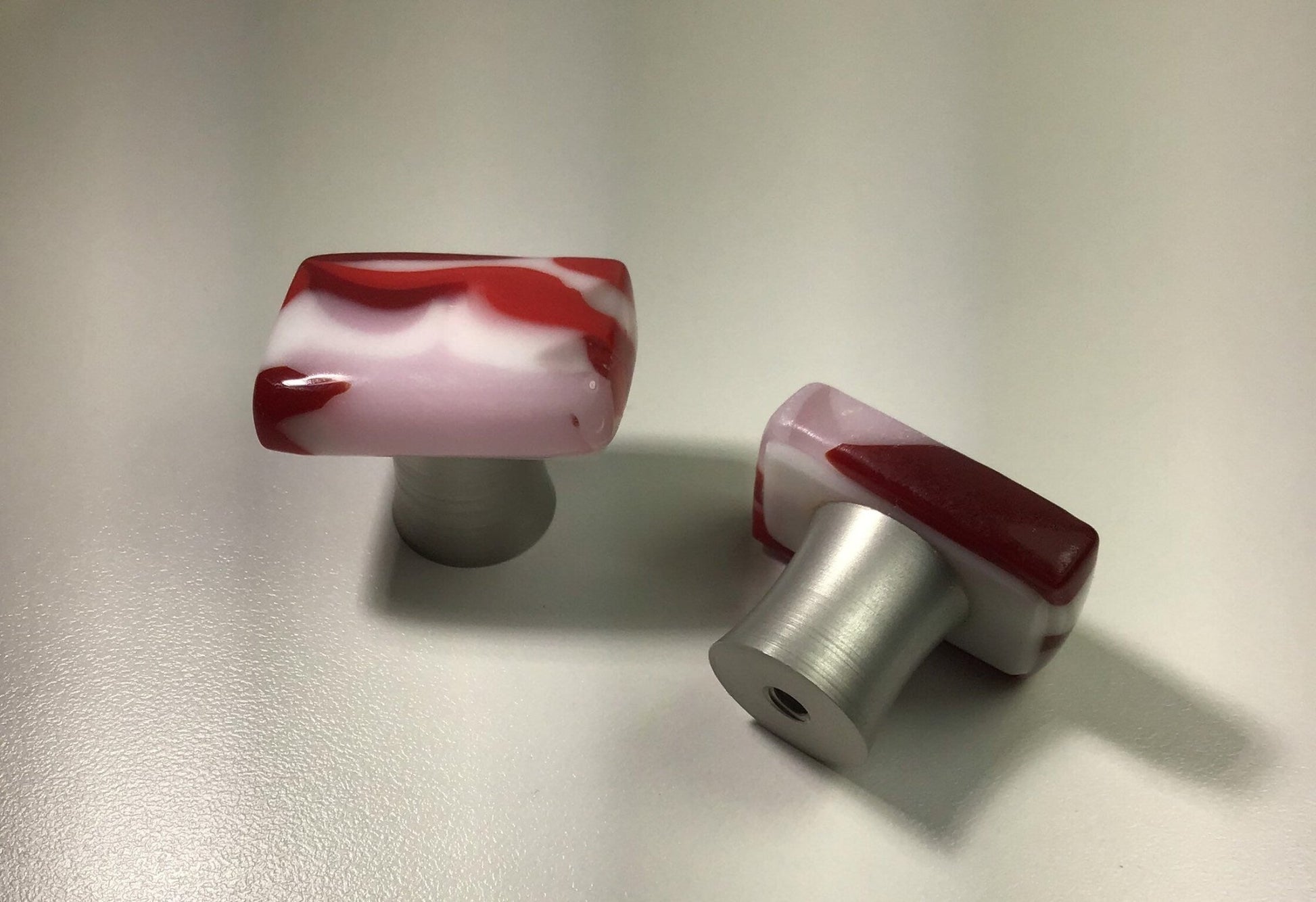 Peppermint Candy Knob: Red, white and pink cabinet knobs - Ann Ivory Studios