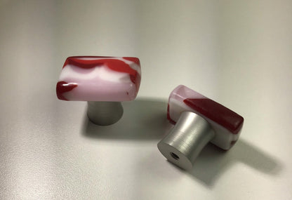 Peppermint Candy Knob: Red, white and pink cabinet knobs - Ann Ivory Studios