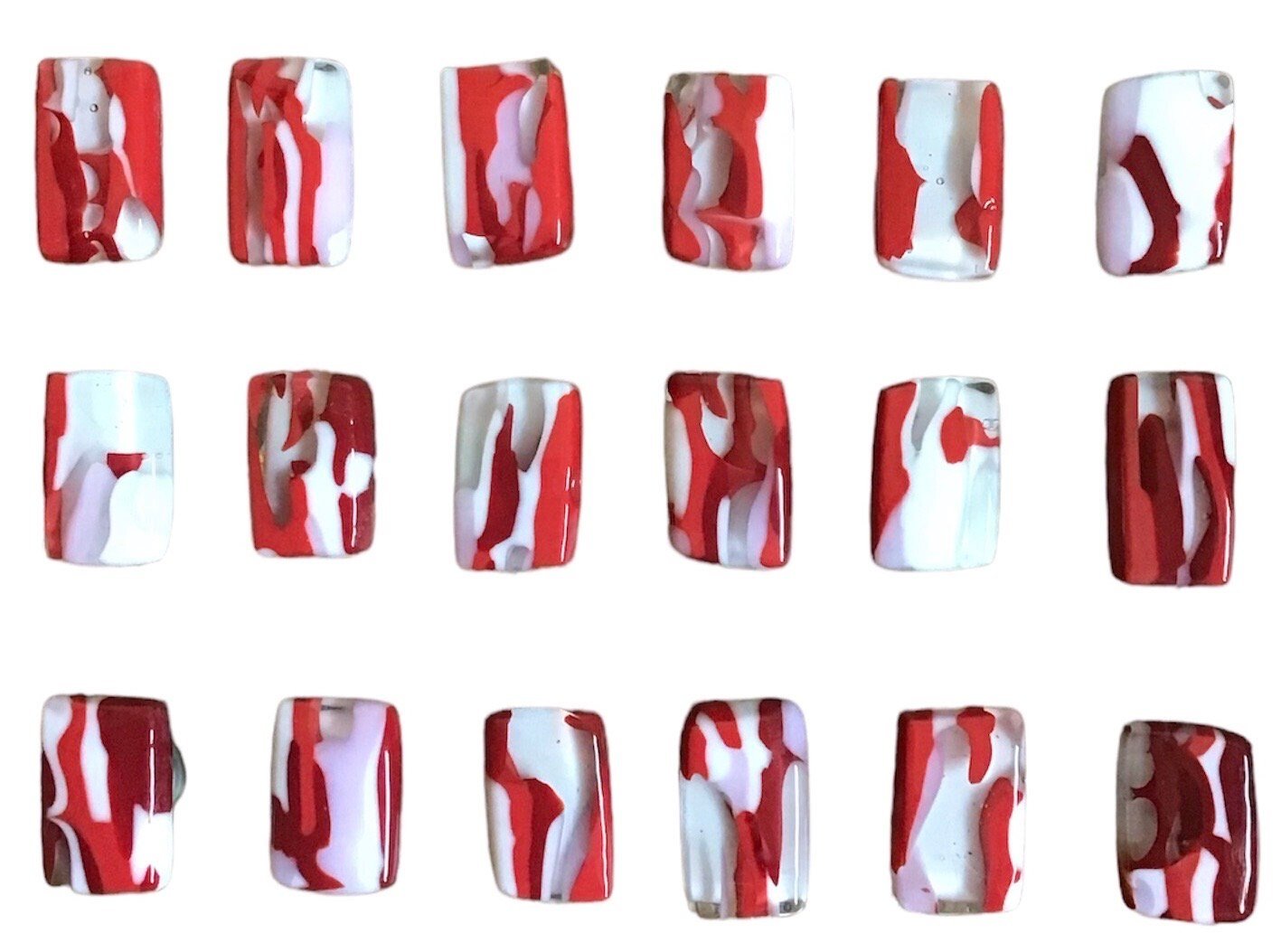 Peppermint Candy Knob: Red, white and pink cabinet knobs - Ann Ivory Studios