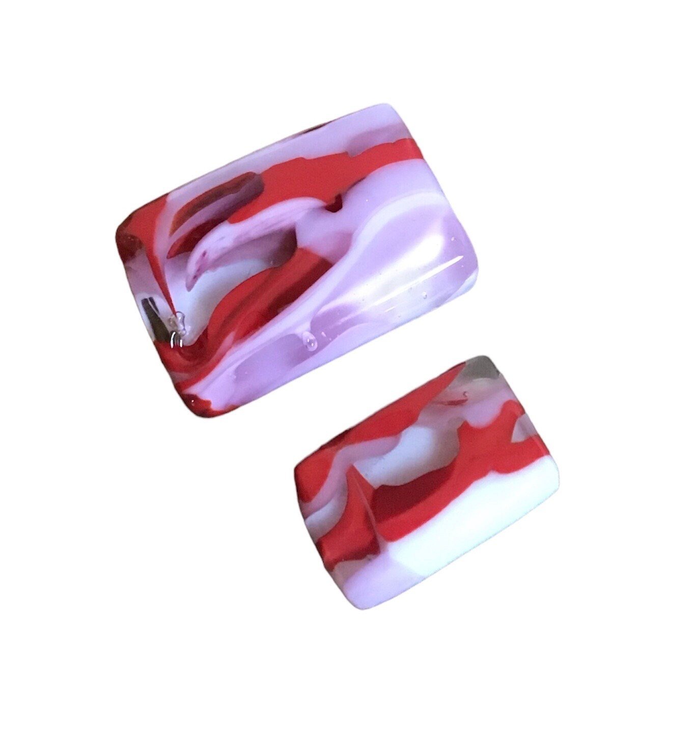 Peppermint Candy Knob: Red, white and pink cabinet knobs - Ann Ivory Studios