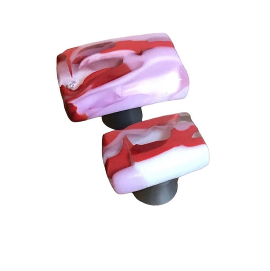 Peppermint Candy Knob: Red, white and pink cabinet knobs - Ann Ivory Studios