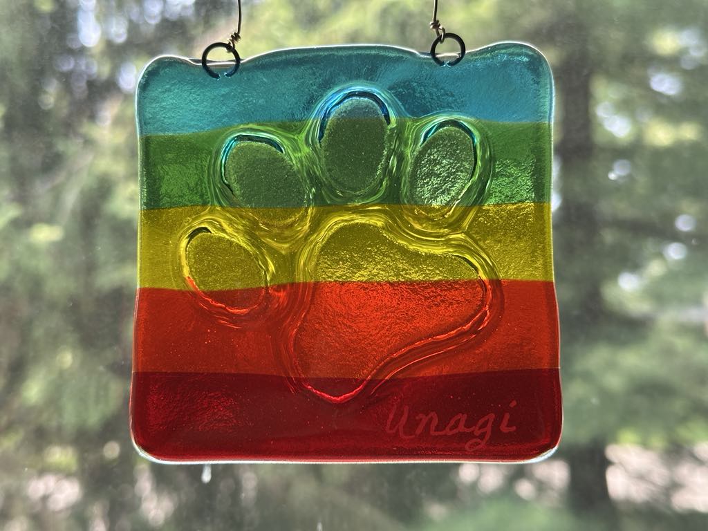 Rainbow Paw Print Suncatcher - Garden Art