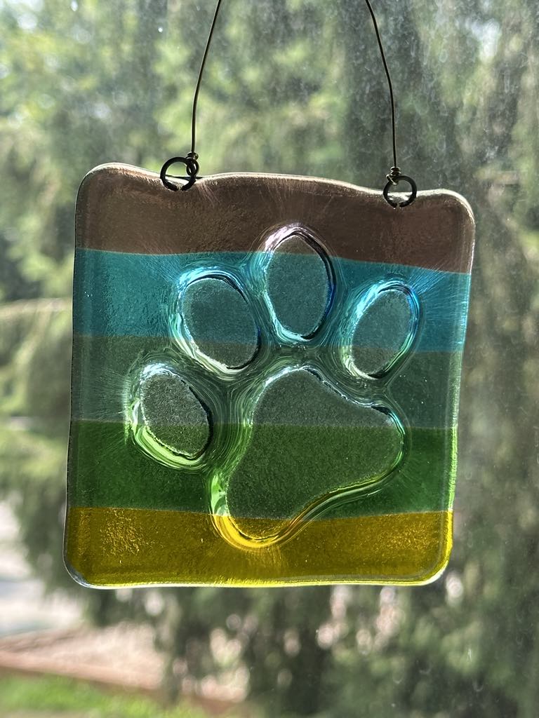 Rainbow Paw Print Suncatcher - Garden Art