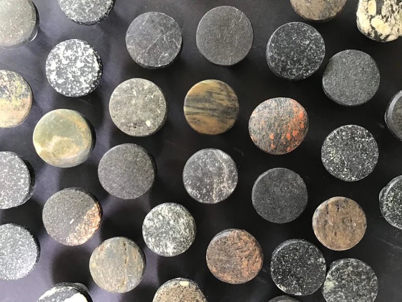 Round Stone Cabinet Knob - Rock Rounds - All Colors - Ann Ivory Studios