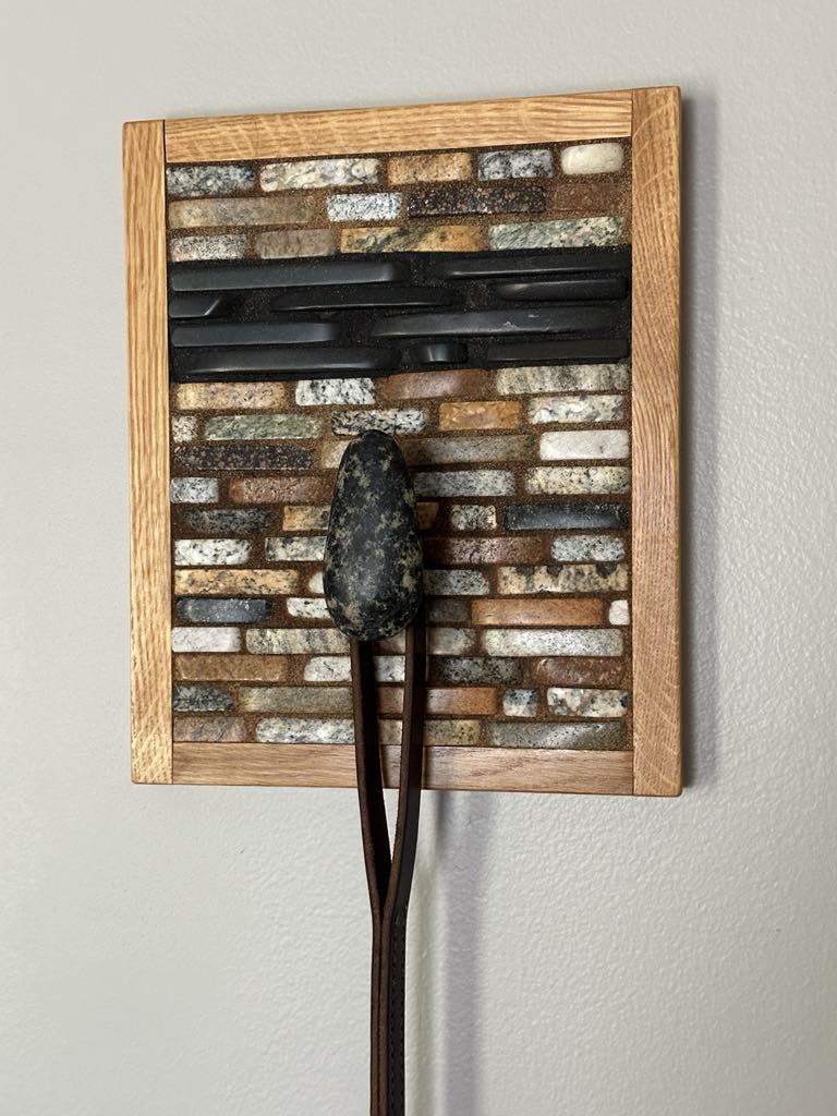 Rock Coat Racks Rock Coat Rack - Sliced Stone Mosaic – Ann Ivory Studios