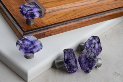 Spirit of Amethyst - Limited Edition Custom Glass Cabinet Knob - Ann Ivory Studios