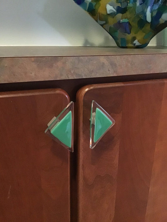 Triangles - Custom Glass Cabinet Knobs - Ann Ivory Studios