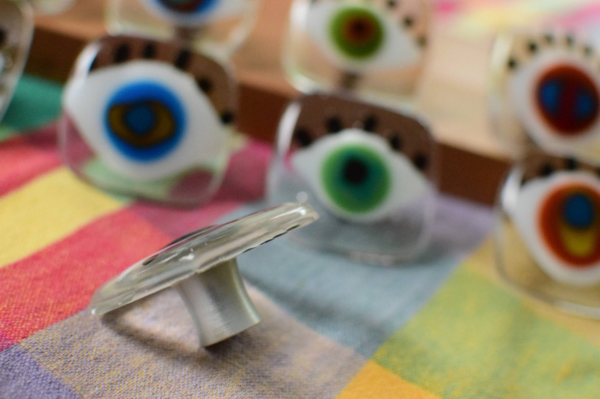 Wildeyes Knob and Pulls - Custom Glass Cabinet Hardware - Ann Ivory Studios