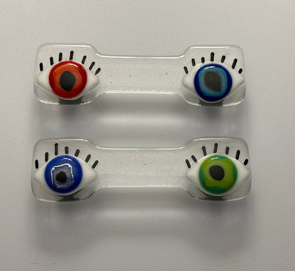Wildeyes Knob and Pulls - Custom Glass Cabinet Hardware - Ann Ivory Studios